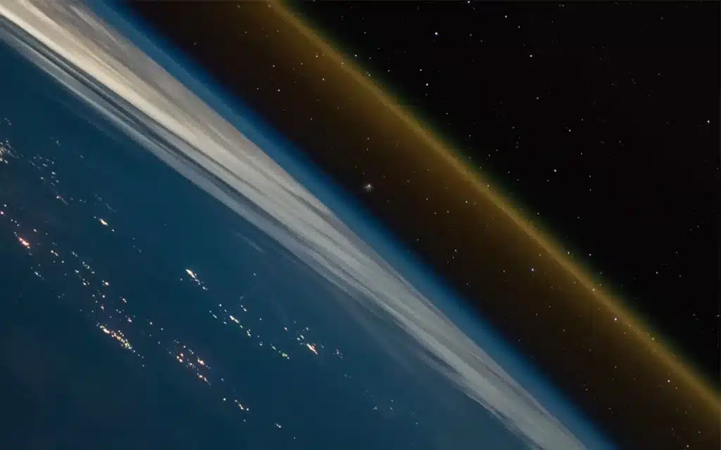rocket launch viewed from space