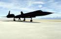 A Blackbird waiting for take-off on a military runway.