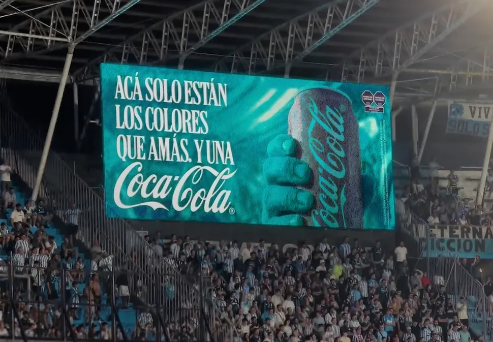 Coca-Cola used an optical illusion to make its iconic branding appear inside stadiums where red is banned and nobody could do anything about it
