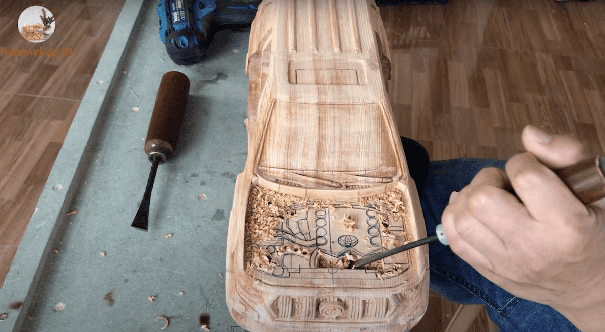 Toyota Land Cruiser Prado wooden car